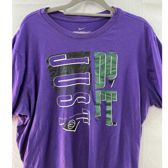 Nike Purple Just Do It Dri-Fit Retro Basketball T-Shirt Short Sleeve Men Medium - Picture 2 of 7